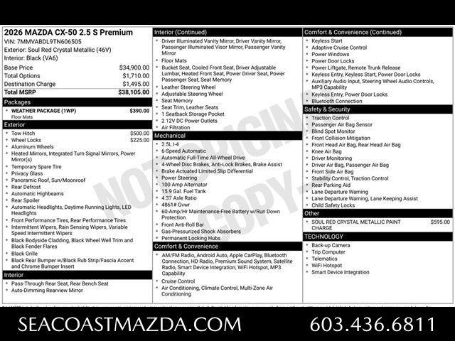 New 2026 Mazda CX-50 2.5 S PREMIUM