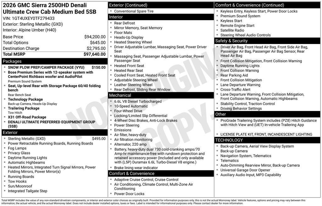 New 2026 GMC Sierra 2500 Denali Ultimate