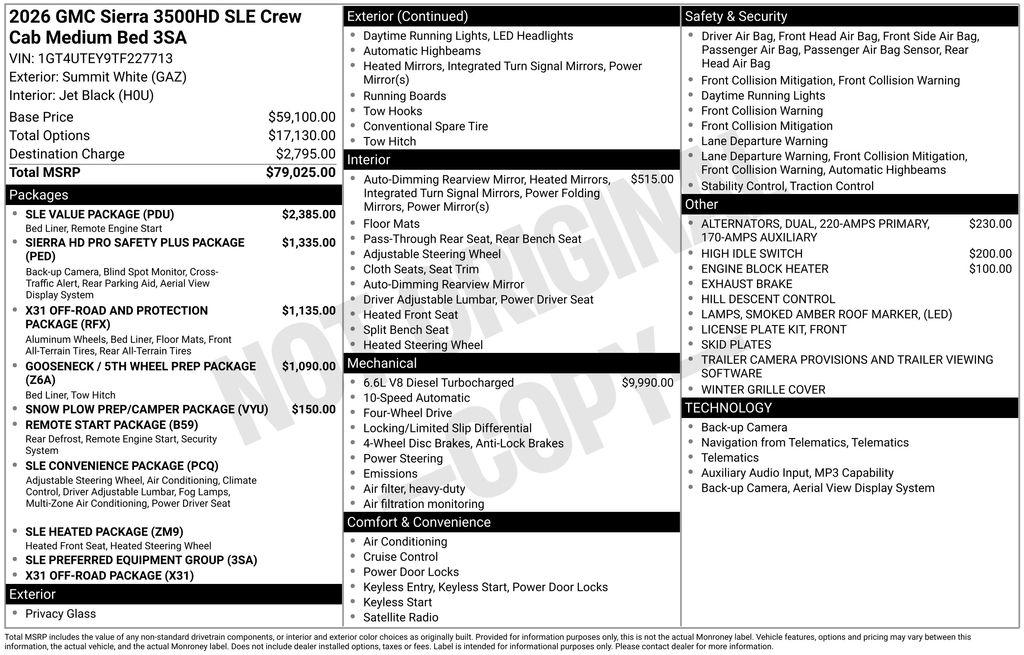 New 2026 GMC Sierra 3500 SLE