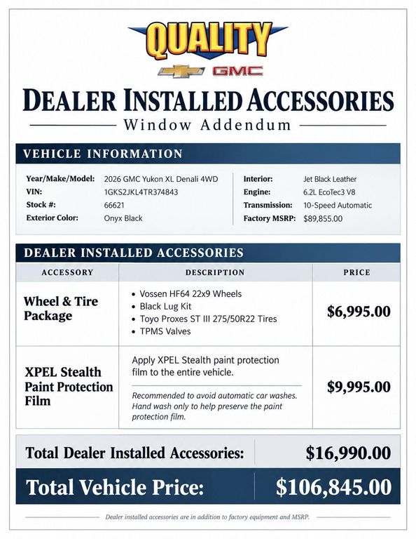 New 2026 GMC Yukon XL Denali