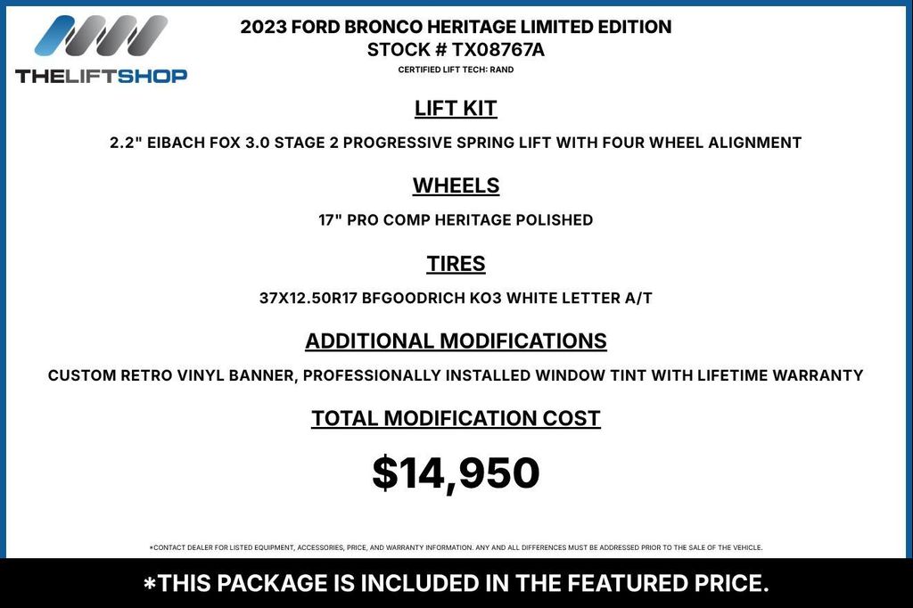 2023 FORD BRONCO HERITAGE LIMITED EDITION — миниатюра 2