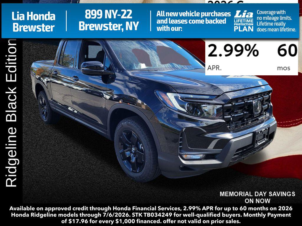New 2026 Honda Ridgeline Black