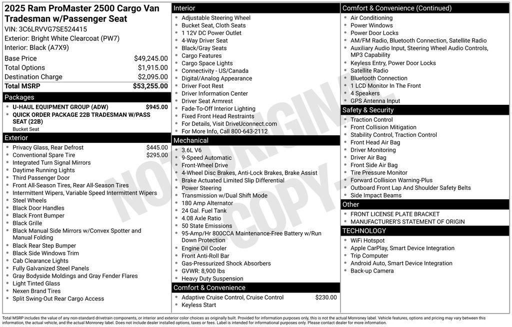 2025 RAM PROMASTER 2500 TRADESMAN 缩略图 30