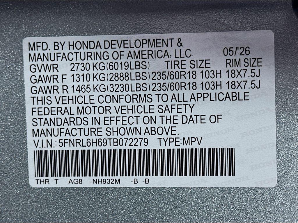 2026 Honda ODYSSEY EX-L — миниатюра 23