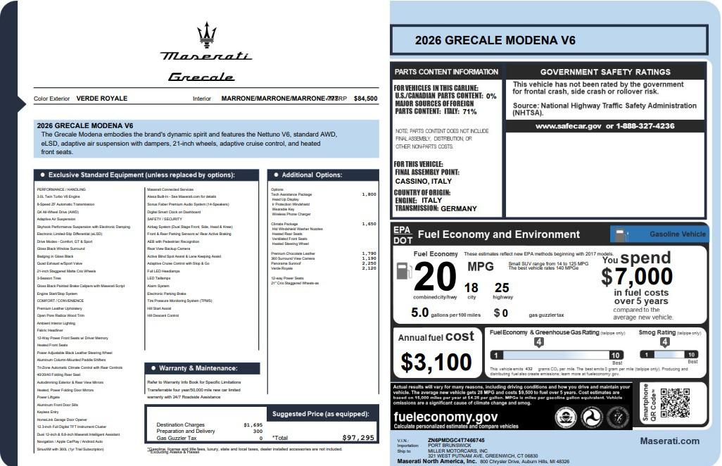 New 2026 Maserati Grecale Modena