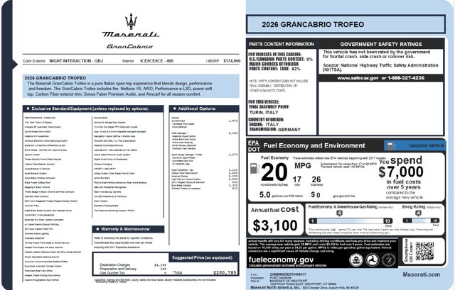 New 2026 Maserati GranCabrio Trofeo