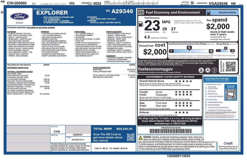 New 2027 Ford Explorer Platinum