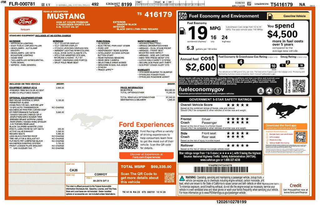 New 2026 Ford Mustang GT Premium