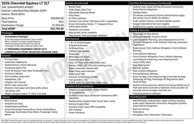 New 2026 Chevrolet Equinox 1LT