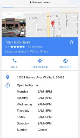 titan auto sales worth illinois