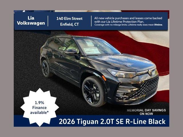 New 2026 Volkswagen Tiguan 2.0T SE R-Line Black