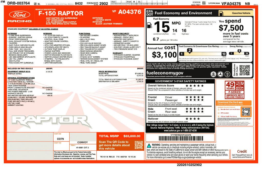 New 2027 Ford F-150 Raptor
