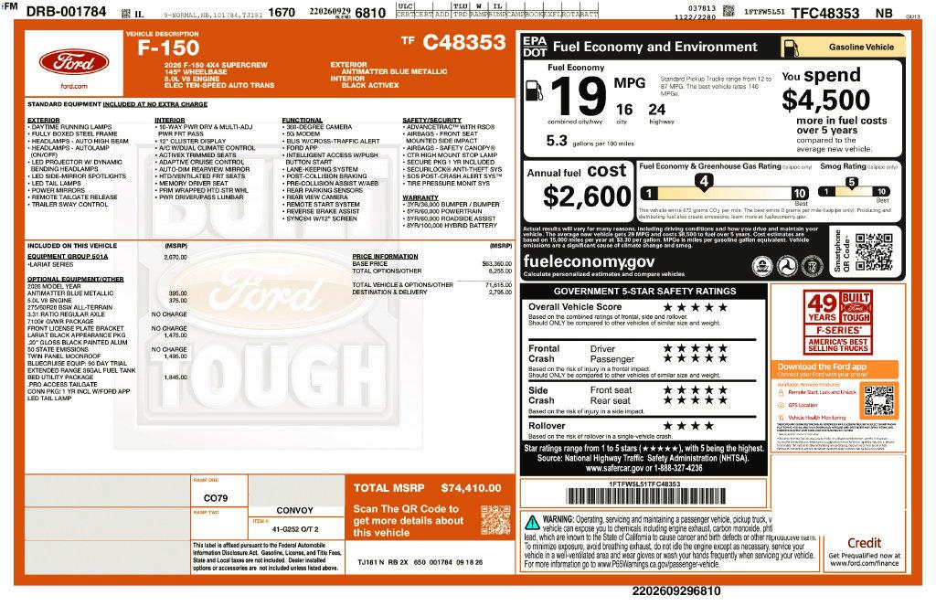 New 2026 Ford F-150 Lariat