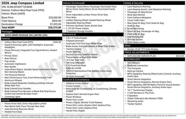 New 2026 Jeep Compass Limited