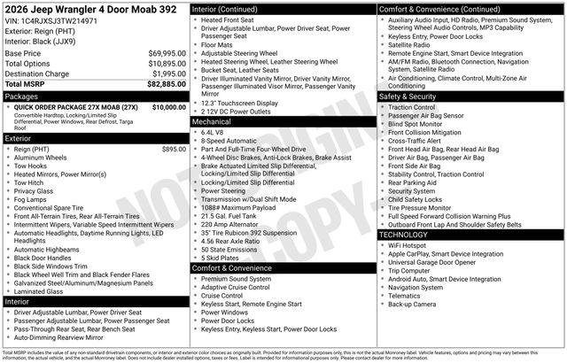 New 2026 Jeep Wrangler 4-Door Moab 392 4x4