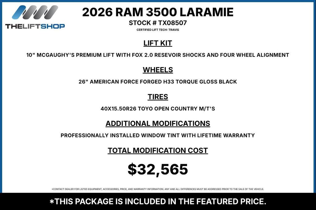صورة 2 لـ 2026 RAM 3500 LARAMIE CREW CAB 4X4 8' BOX