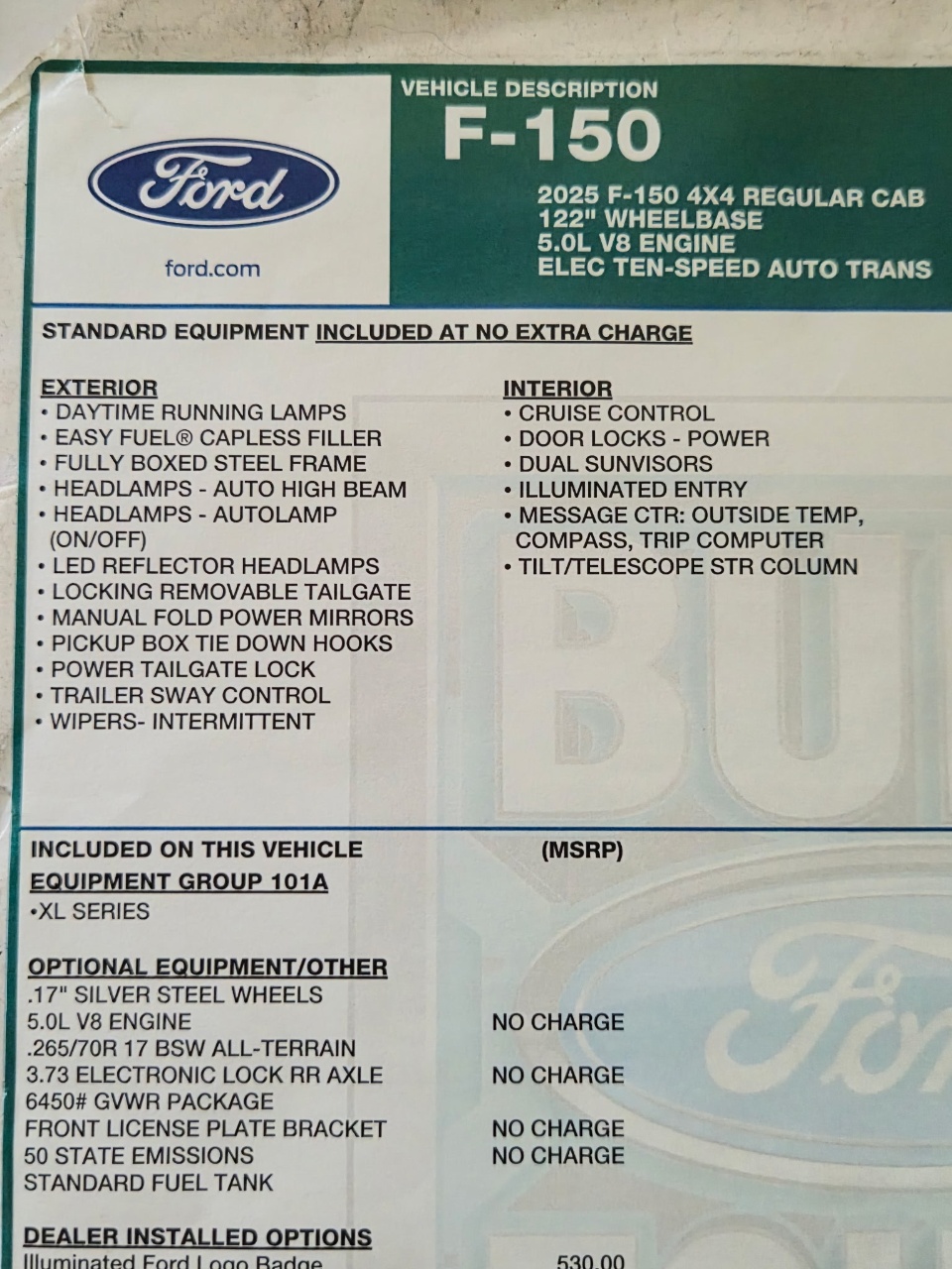 صورة مصغرة 16 لـ 2025 FORD F-150 XL