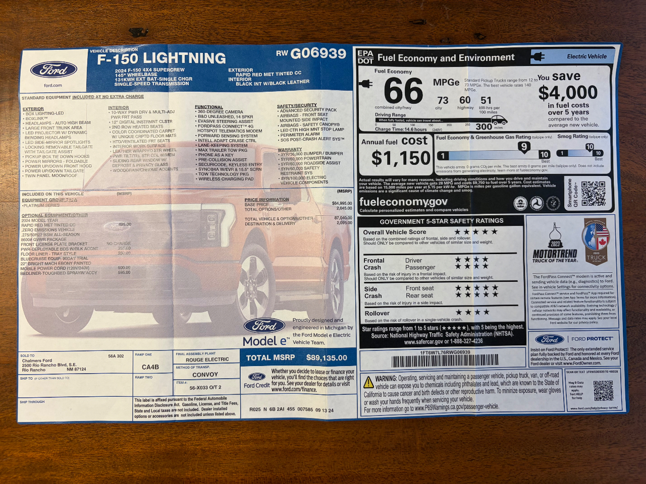 2024 FORD F-150 LIGHTNING PLATINUM — миниатюра 30