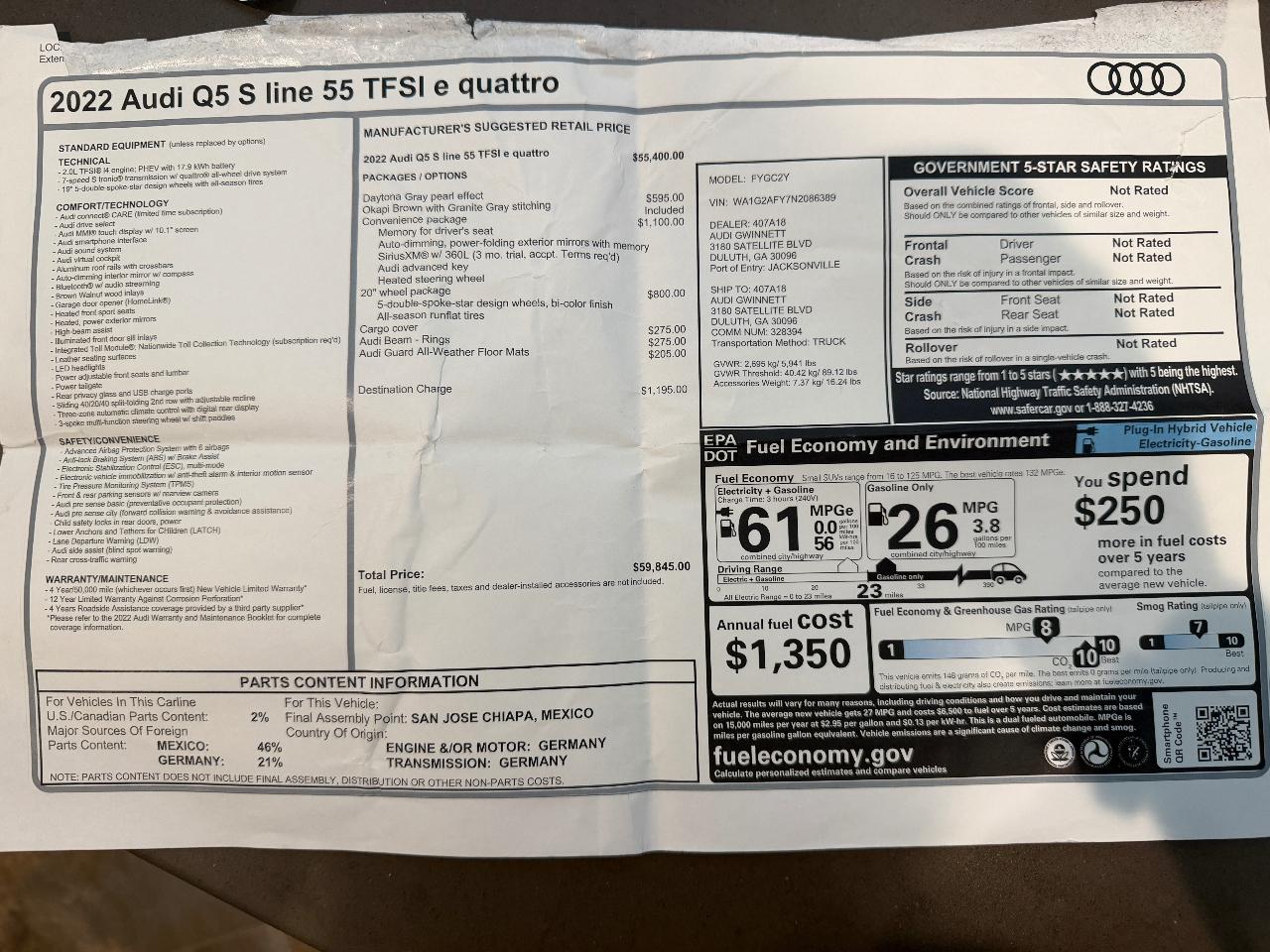صورة مصغرة 17 لـ 2022 AUDI Q5 E 55 S LINE PREMIUM