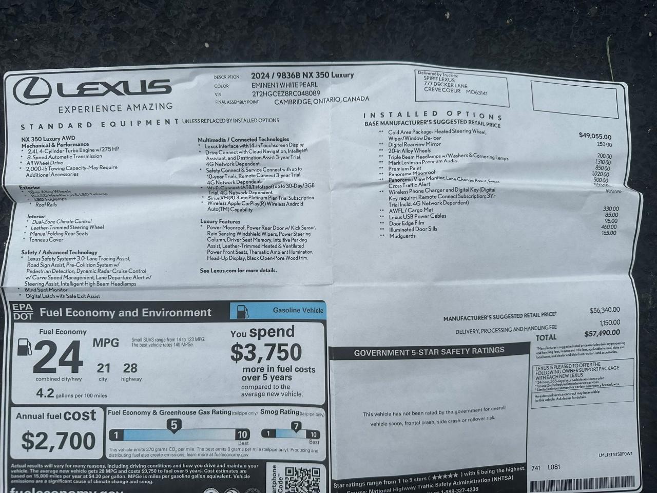 2024 Lexus NX 350 LUXURY 缩略图 16