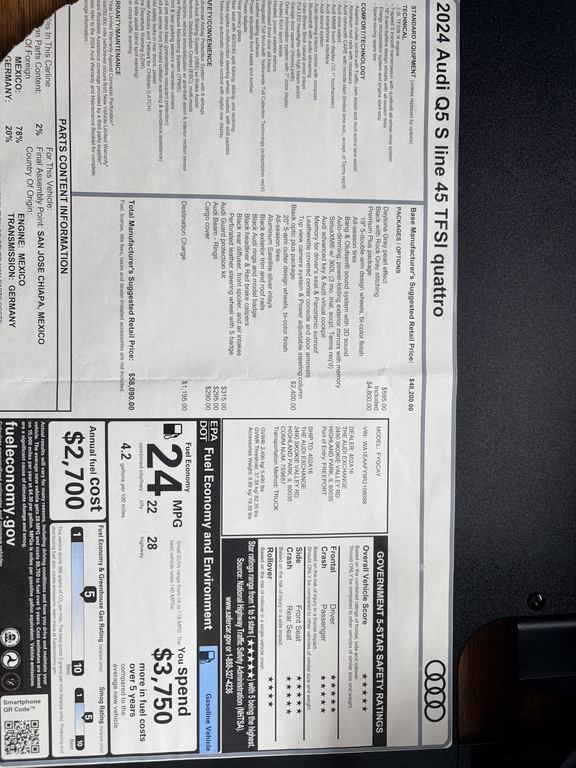2024 AUDI Q5 45 S LINE PREMIUM PLUS — фото 10