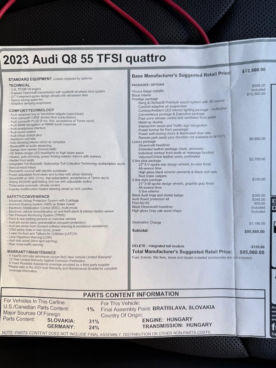 صورة مصغرة 14 لـ 2023 AUDI Q8 55 PRESTIGE