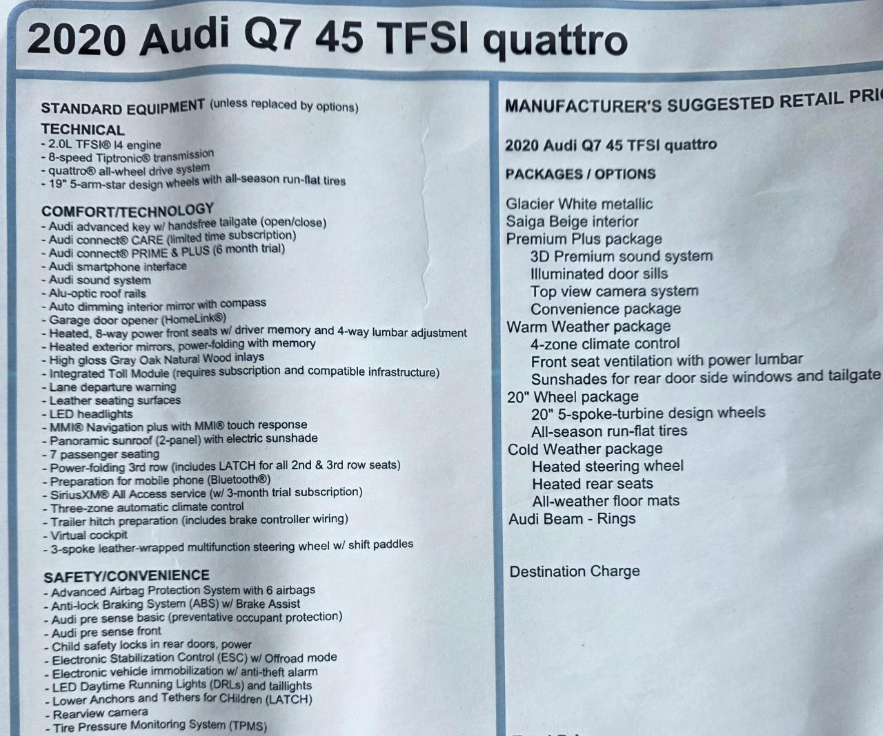 2020 AUDI Q7 45 PREMIUM PLUS 照片 18