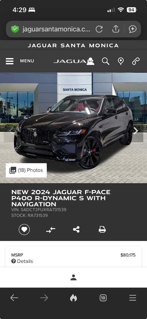 صورة 3 لـ 2024 Jaguar F-PACE P400 R-DYNAMIC S