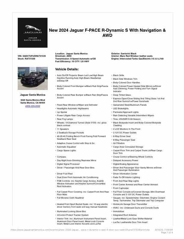 صورة 5 لـ 2024 Jaguar F-PACE P400 R-DYNAMIC S