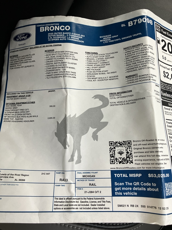 2025 FORD BRONCO OUTER BANKS photo 6