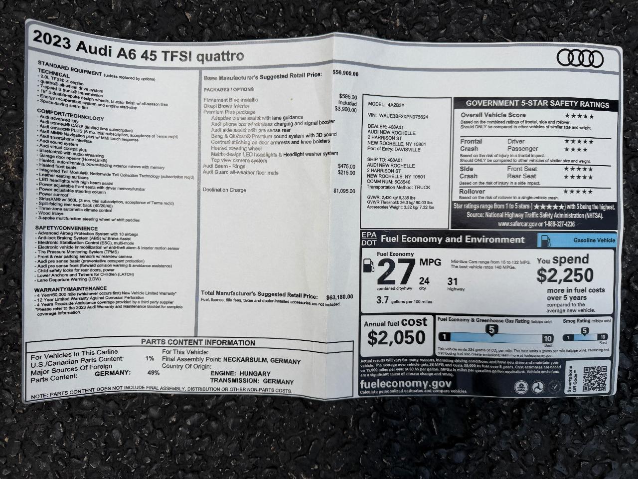 2023 AUDI A6 45 PREMIUM PLUS — фото 2