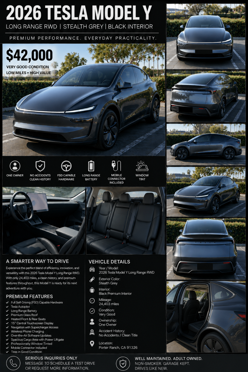 2026 Tesla MODEL Y RWD — фото 1