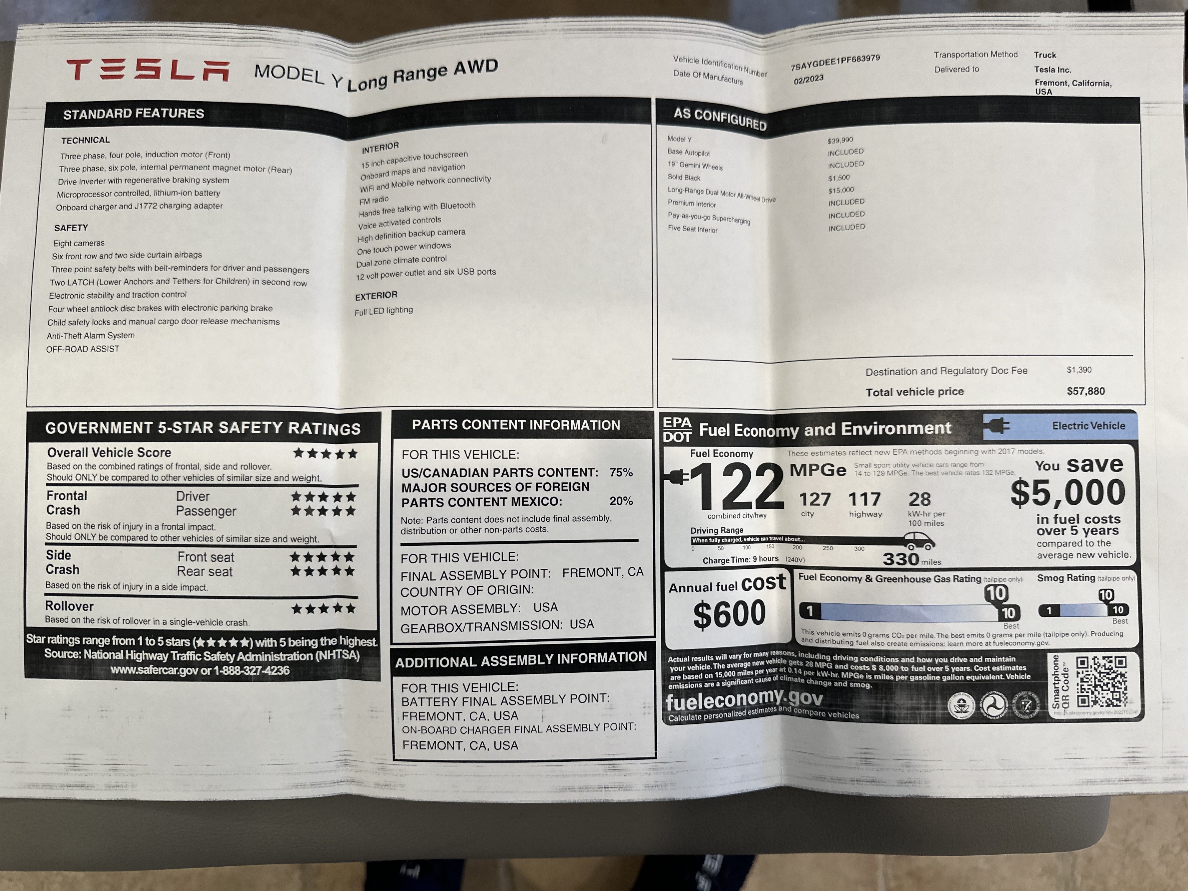 صورة 1 لـ 2023 Tesla MODEL Y LONG RANGE