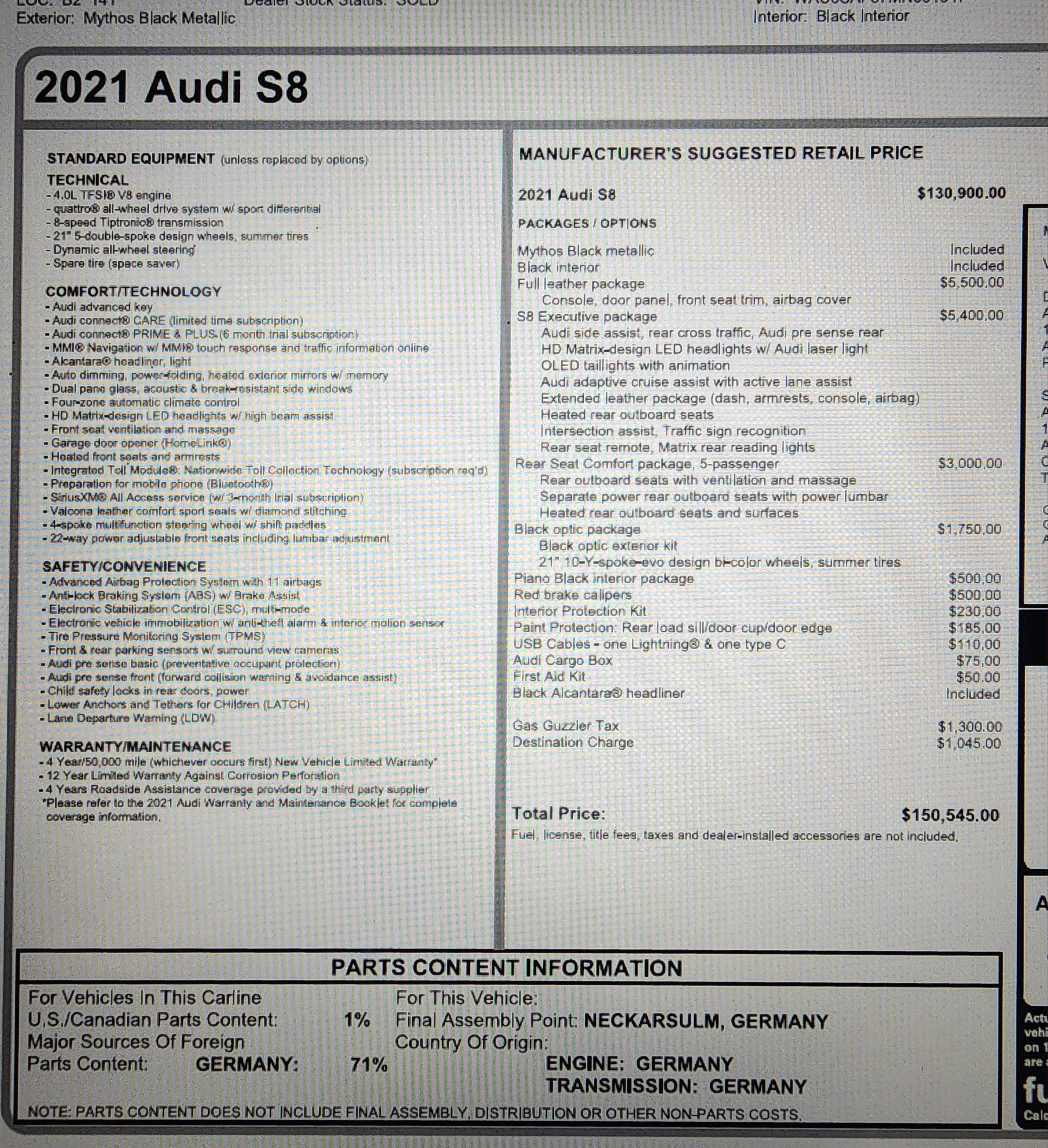 صورة 2 لـ 2021 AUDI S8 4.0T