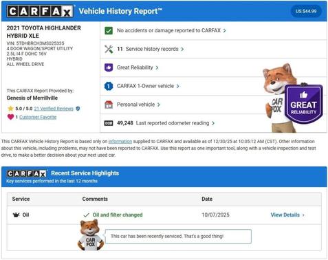 2021 Toyota Highlander Hybrid XLE