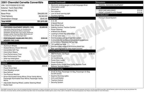 2001 Chevrolet Corvette Base