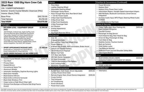 2023 RAM 1500 Big Horn/Lone Star