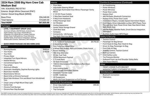 2024 RAM 2500 Big Horn Crew Cab 4x4 6'4' Box