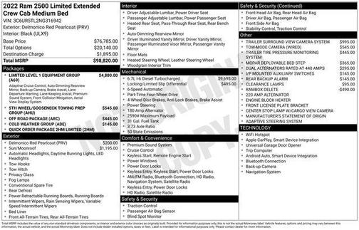 2022 RAM 2500 Limited Mega Cab 4x4 6'4' Box