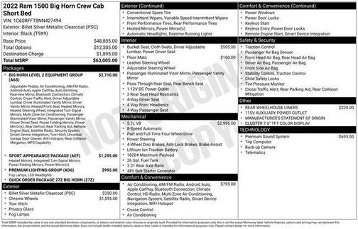 2022 RAM 1500 Big Horn/Lone Star