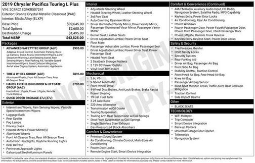 2019 Chrysler Pacifica Touring-L Plus