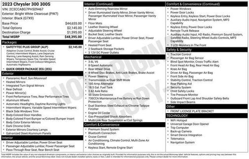 2023 Chrysler 300 S