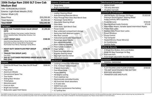 2006 Dodge Ram 2500 SLT/TRX