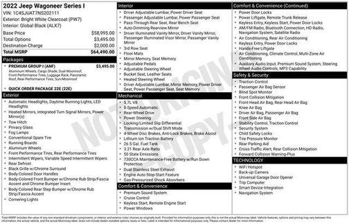2022 Jeep Wagoneer Series I 4x2