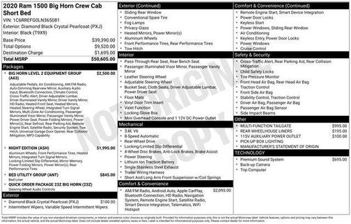 2020 RAM 1500 Big Horn/Lone Star