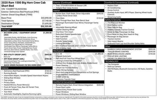 2020 RAM 1500 Big Horn/Lone Star