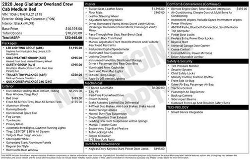 2020 Jeep Gladiator Overland