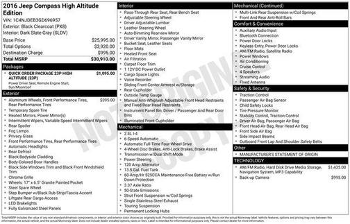 2016 Jeep Compass High Altitude