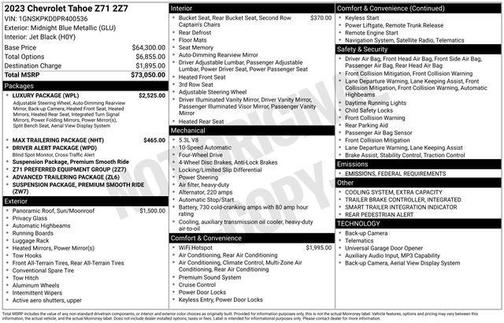 2023 Chevrolet Tahoe 4WD Z71