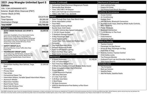 2021 Jeep Wrangler Unlimited Sport